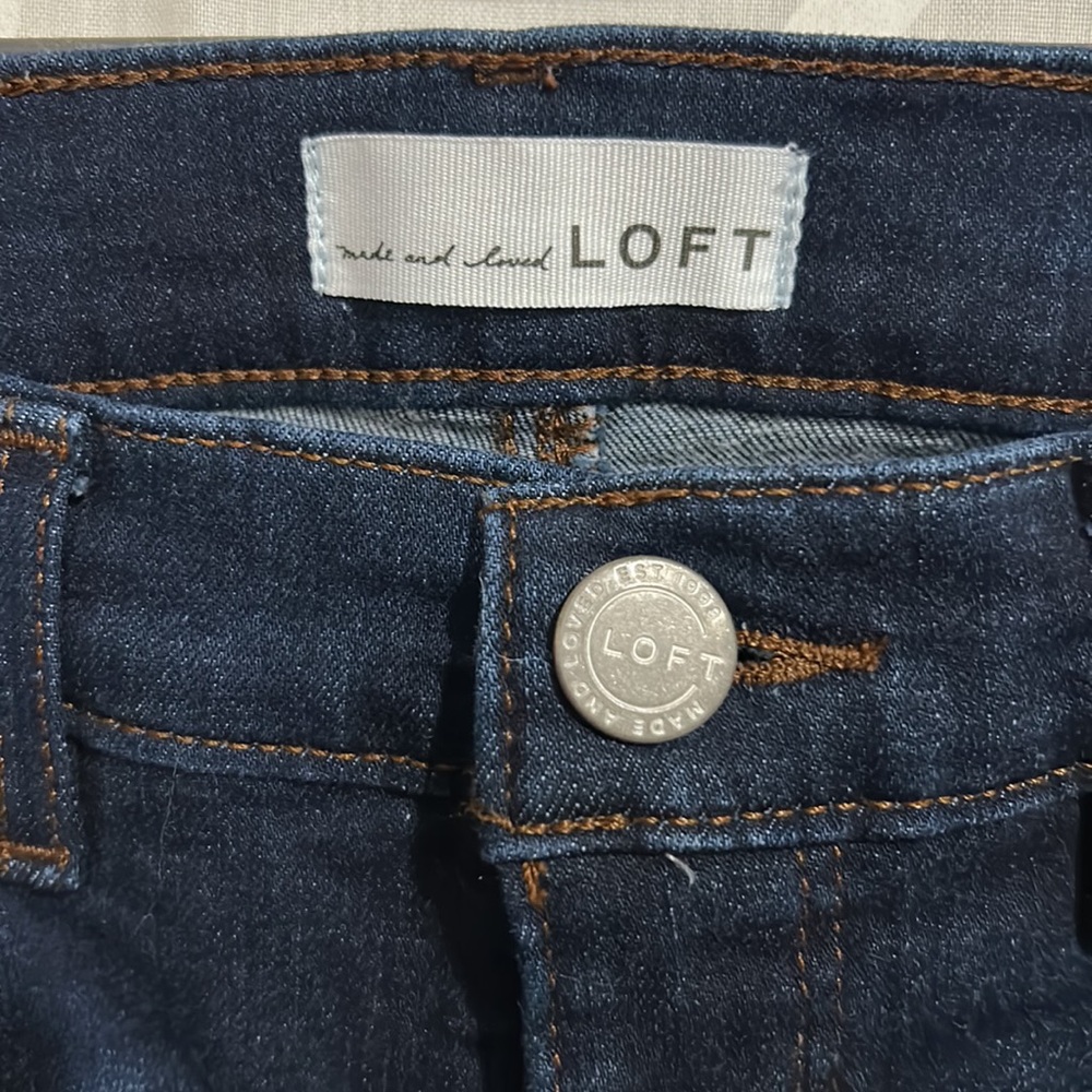 Loft, Blue, Dark Wash, High Rise, Skinny Jeans, Size 4 - Picture 4 of 6